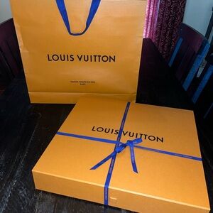 Louis Vuitton Tangerine Box with Cobalt Ribbon